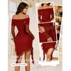 image:imageBeryLove Off Shoulder Sequin Formal Ruched Bodycon Glitter Club Night Out GownRed