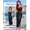 image:imageBeryLove Summer Sequin Cocktail Prom Wedding Guest Dresses Sparkly Party Evening Formal Spaghetti Strap DressBlack