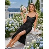 image:imageBeryLove Summer Sequin Cocktail Prom Wedding Guest Dresses Sparkly Party Evening Formal Spaghetti Strap DressBlack