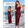 image:imageBeryLove Summer Sequin Cocktail Prom Wedding Guest Dresses Sparkly Party Evening Formal Spaghetti Strap DressBurgundy