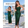 image:imageBeryLove Summer Sequin Cocktail Prom Wedding Guest Dresses Sparkly Party Evening Formal Spaghetti Strap DressDarkgreen
