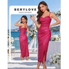 image:imageBeryLove Summer Sequin Cocktail Prom Wedding Guest Dresses Sparkly Party Evening Formal Spaghetti Strap DressMagenta
