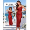 image:imageBeryLove Summer Sequin Cocktail Prom Wedding Guest Dresses Sparkly Party Evening Formal Spaghetti Strap DressRed