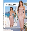 image:imageBeryLove Summer Sequin Cocktail Prom Wedding Guest Dresses Sparkly Party Evening Formal Spaghetti Strap DressRose Gold