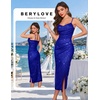image:imageBeryLove Summer Sequin Cocktail Prom Wedding Guest Dresses Sparkly Party Evening Formal Spaghetti Strap DressRoyalblue