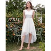 image:imageBeryLove Summer Wedding Guest Formal Cocktail Dresses Sequin Prom Party Lace High Low Bridesmaid Elegant DressTulle Sequin White