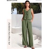 image:imageBeryLove Two Piece Sets for Women Summer Outfits Lounge Sets Cap Sleeve Tops Wide Leg Crop Pants Vacation Travel Outfits