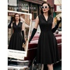 image:imageBeryLove Vintage 1950s Cocktail Dresses for Women Semi Formal Button Down ALine Tea Party DressBlack