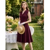 image:imageBeryLove Vintage 1950s Cocktail Dresses for Women Semi Formal Button Down ALine Tea Party DressBurgundy