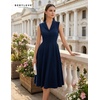 image:imageBeryLove Vintage 1950s Cocktail Dresses for Women Semi Formal Button Down ALine Tea Party DressNavy