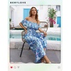 image:imageBeryLove Women Floral Casual Jumpsuit Summer Off The Shoulder Wide Leg Vacation Beach Jumpsuits with PocketsBlue