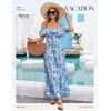 image:imageBeryLove Women Floral Casual Jumpsuit Summer Off The Shoulder Wide Leg Vacation Beach Jumpsuits with PocketsBlue