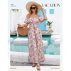 image:imageBeryLove Women Floral Casual Jumpsuit Summer Off The Shoulder Wide Leg Vacation Beach Jumpsuits with PocketsPink