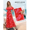 image:imageBeryLove Women Floral Casual Jumpsuit Summer Off The Shoulder Wide Leg Vacation Beach Jumpsuits with PocketsRosered