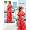 image:imageBeryLove Women Floral Casual Jumpsuit Summer Off The Shoulder Wide Leg Vacation Beach Jumpsuits with PocketsRosered