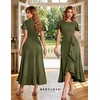 image:imageBeryLove Women Formal Party Dress Flutter Short Sleeve Wedding Cocktail Long Evening DressArmy Green