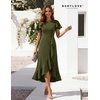 image:imageBeryLove Women Formal Party Dress Flutter Short Sleeve Wedding Cocktail Long Evening DressArmy Green