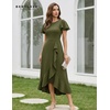 image:imageBeryLove Women Formal Party Dress Flutter Short Sleeve Wedding Cocktail Long Evening DressArmy Green