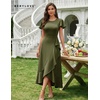 image:imageBeryLove Women Formal Party Dress Flutter Short Sleeve Wedding Cocktail Long Evening DressArmy Green