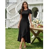 image:imageBeryLove Women Formal Party Dress Flutter Short Sleeve Wedding Cocktail Long Evening DressBlack