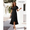 image:imageBeryLove Women Formal Party Dress Flutter Short Sleeve Wedding Cocktail Long Evening DressBlack