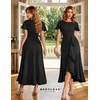 image:imageBeryLove Women Formal Party Dress Flutter Short Sleeve Wedding Cocktail Long Evening DressBlack