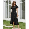 image:imageBeryLove Women Formal Party Dress Flutter Short Sleeve Wedding Cocktail Long Evening DressBlack