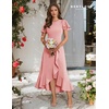 image:imageBeryLove Women Formal Party Dress Flutter Short Sleeve Wedding Cocktail Long Evening DressBlush