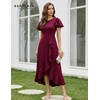 image:imageBeryLove Women Formal Party Dress Flutter Short Sleeve Wedding Cocktail Long Evening DressBurgundy