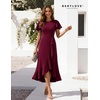 image:imageBeryLove Women Formal Party Dress Flutter Short Sleeve Wedding Cocktail Long Evening DressBurgundy
