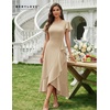 image:imageBeryLove Women Formal Party Dress Flutter Short Sleeve Wedding Cocktail Long Evening DressChampagne