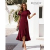 image:imageBeryLove Women Formal Party Dress Flutter Short Sleeve Wedding Cocktail Long Evening DressDark Red