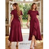 image:imageBeryLove Women Formal Party Dress Flutter Short Sleeve Wedding Cocktail Long Evening DressDark Red