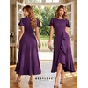 image:imageBeryLove Women Formal Party Dress Flutter Short Sleeve Wedding Cocktail Long Evening DressGrape