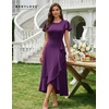 image:imageBeryLove Women Formal Party Dress Flutter Short Sleeve Wedding Cocktail Long Evening DressGrape