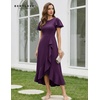 image:imageBeryLove Women Formal Party Dress Flutter Short Sleeve Wedding Cocktail Long Evening DressGrape