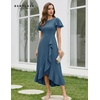 image:imageBeryLove Women Formal Party Dress Flutter Short Sleeve Wedding Cocktail Long Evening DressGrey Blue