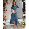 image:imageBeryLove Women Formal Party Dress Flutter Short Sleeve Wedding Cocktail Long Evening DressGrey Blue