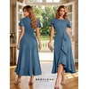 image:imageBeryLove Women Formal Party Dress Flutter Short Sleeve Wedding Cocktail Long Evening DressGrey Blue