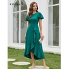 image:imageBeryLove Women Formal Party Dress Flutter Short Sleeve Wedding Cocktail Long Evening DressLteal Blue