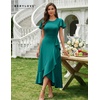 image:imageBeryLove Women Formal Party Dress Flutter Short Sleeve Wedding Cocktail Long Evening DressLteal Blue