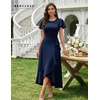 image:imageBeryLove Women Formal Party Dress Flutter Short Sleeve Wedding Cocktail Long Evening DressNavy