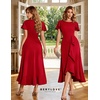 image:imageBeryLove Women Formal Party Dress Flutter Short Sleeve Wedding Cocktail Long Evening DressRed