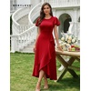 image:imageBeryLove Women Formal Party Dress Flutter Short Sleeve Wedding Cocktail Long Evening DressRed