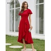image:imageBeryLove Women Formal Party Dress Flutter Short Sleeve Wedding Cocktail Long Evening DressRed