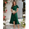 image:imageBeryLove Women Formal Party Dress Flutter Short Sleeve Wedding Cocktail Long Evening DressZdark Green