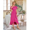 image:imageBeryLove Women Formal Party Dress Flutter Short Sleeve Wedding Cocktail Long Evening DressZmagenta
