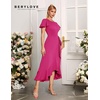 image:imageBeryLove Women Formal Party Dress Flutter Short Sleeve Wedding Cocktail Long Evening DressZmagenta