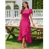 image:imageBeryLove Women Formal Party Dress Flutter Short Sleeve Wedding Cocktail Long Evening DressZmagenta