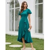 image:imageBeryLove Women Formal Party Dress Flutter Short Sleeve Wedding Cocktail Long Evening DressZteal